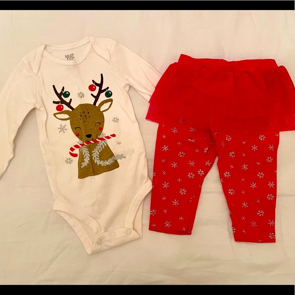 Carter’s baby girls Christmas tutu outfit size 9m